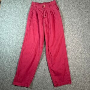 BIG BUD PRESS Trousers Red Purple Pleated High Waisted Cotton Women's‎ XS Boho